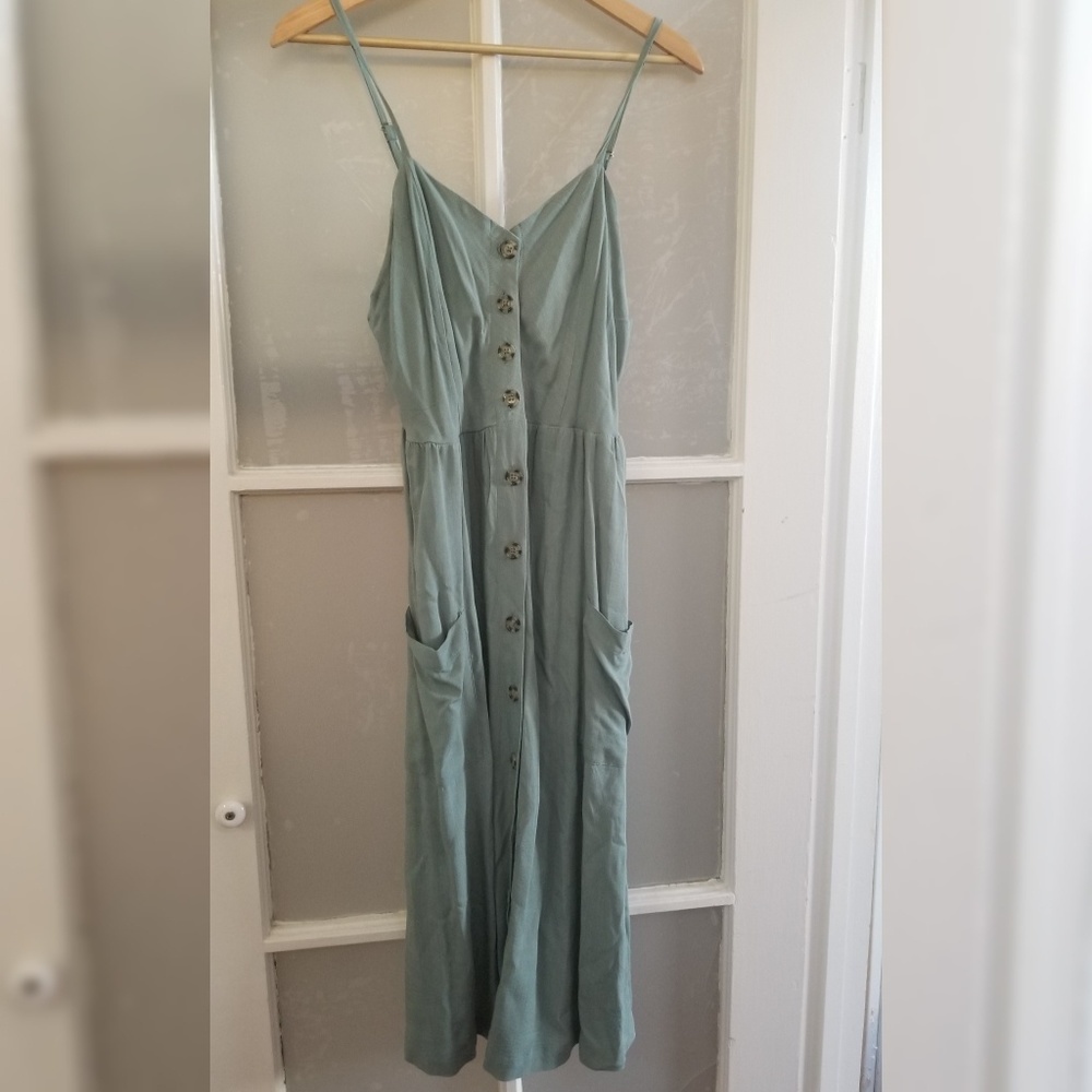 Sage green pocket sundress